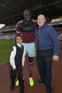 Brother Ian and son Michael with Mo Diame